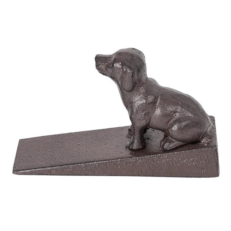 Sungmor Heavy Duty Cast Iron Dog Door Stops | Decorative Cute Animal Statue Metal Door Stopper Wedge with Non-Slip Mat | Solid & Antique Style Windproof Door Holder for Patio Yard Garden Farmhouse - Image 1